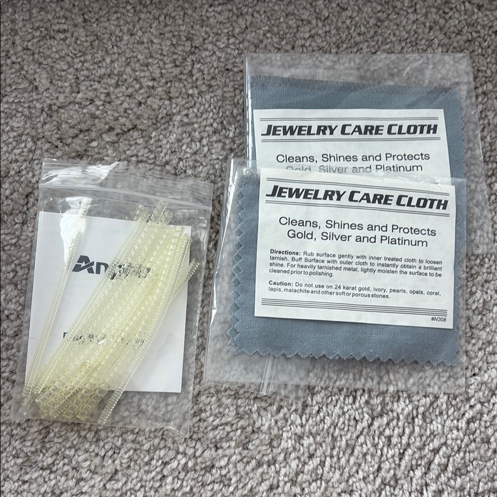 NEW Jewelry Care Cloth Sets and Ring Adjusters